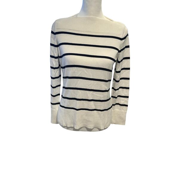 Chaps Medium White and Blue Sweater - Picture 1 of 4